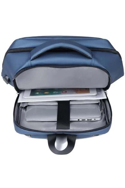 PUFO Rucsac pentru laptop de birou cu compartimente, 45 x 35 cm, albastru