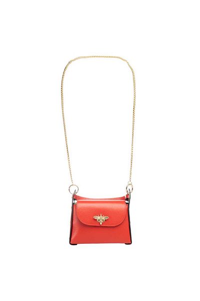 Toro Nero Women's Bag Made Of Genuine Leather, Red Iris