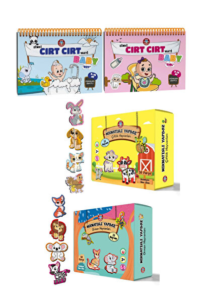 Çocuk Akademi Kız-Erkek Bebek Cırt Cırtlı Kitap ve Yapboz Serisi Eko Paket
