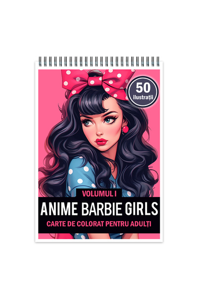 Legendary Gifts Carte de colorat antistres, 50 de ilustratii, Anime Girls - V...