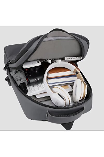 PUFO Office laptop backpack with compartments, 45 x 35 cm, gray