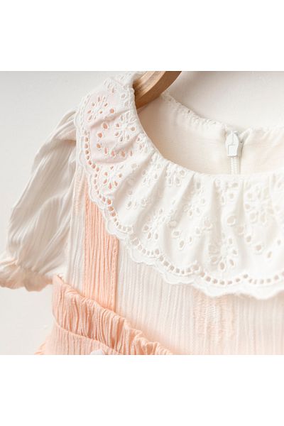 My Lusa Baby Daisy Embroidered Buttoned Baby Girl Dress