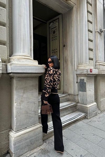 Voila Leopard Knit Set