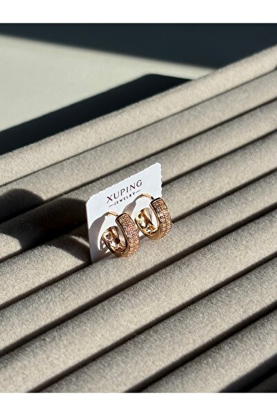 ETERNAL SUNSHINE Xuping Steel Amore Rose Gold Stone Gold اللون المرأة هوب أقر...