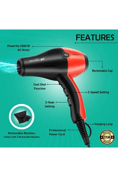 İkonic Ikonic Hair Dryer - Speedy (RED AND BLACK)