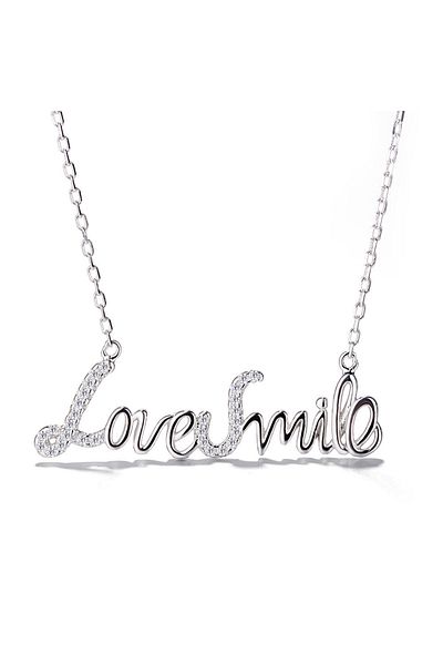 delis Lantisor argint 925, JW865, model love&smile, placat cu rodiu