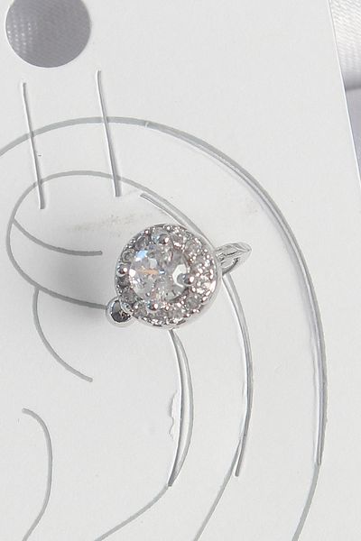 callerrons accessories Brass Silver Color Zircon Stone Women's Cartilage Model Earrings - Ebj250522W34177