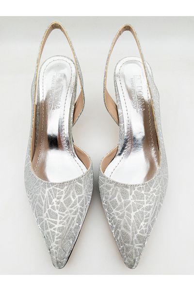 DC DONNA Pantofi de seară cu toc argintiu de 7 cm de damă