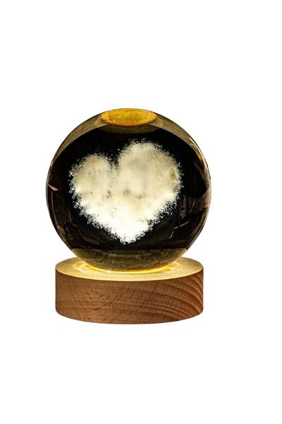 OEM Decorative table globe, Heart interior, night light, 6 cm, LED