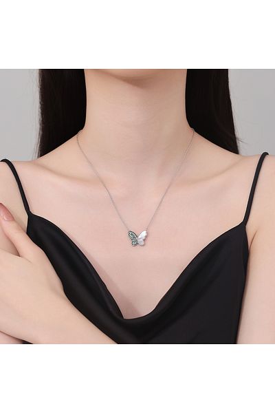 delis Lantisor argint 925, JW1254, model fluture, placat cu rodiu