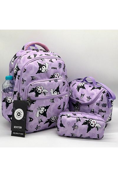 Bevitton Set de 3 geanți de școală pentru fete și copii, cu model de caractere
