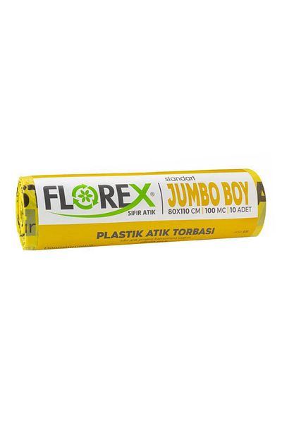 Florex 830 Plastic Waste Garbage Bag Jumbo Size 80 X 110 cm 10 Pieces - Yellow