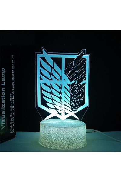 Miniso dark green 7 colors Anime Attack on Titan 3D Gamer Lamp LED Night Light 7/16 colors Remote Control H