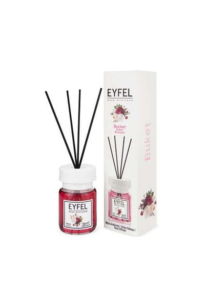 Eyfel Room Freshener With Sticks 120ml, Bouquet,