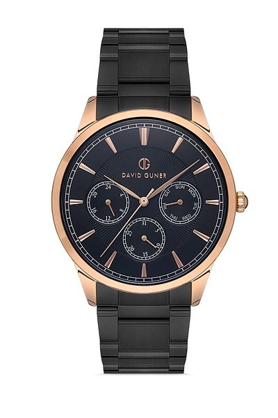 DAVID GUNER Rose Black Coated Black Dial Men's Wristwatch Dg-8231Ga-R2
