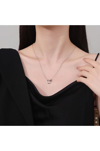 delis Lantisor argint 925, JW1248, model cerc, placat cu rodiu