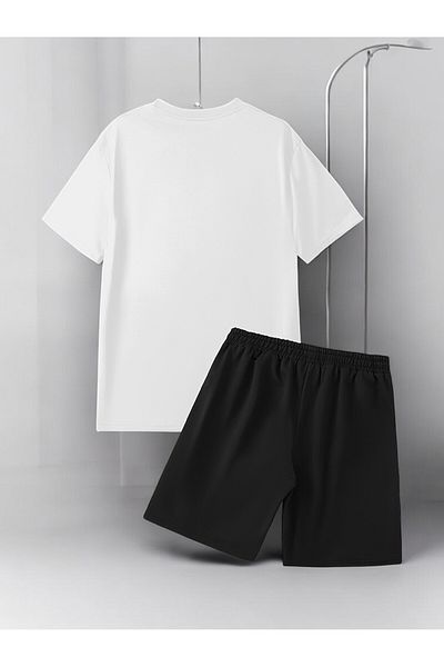uyguntarz Σετ σορτς μπλουζάκι με στάμπα Unisex Pocket Signature Design
