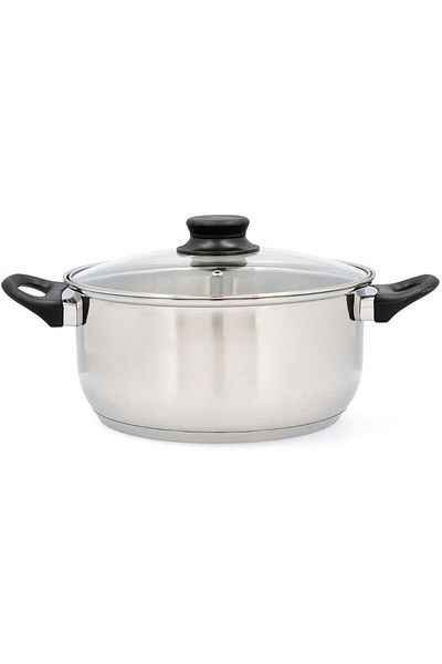 Bisbell STAINLESS STEEL COOKING POT WITH GLS LID 18CM