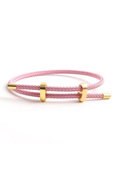 Pelin Aksesuar Pink Cord Adjustable Bracelet