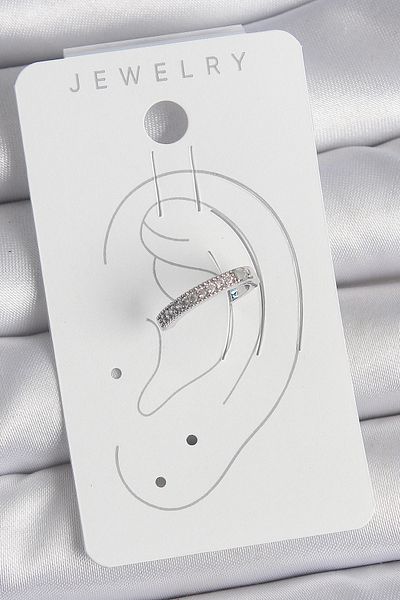 callerrons accessories Brass Silver Color Zircon Stone Women's Cartilage Model Earrings - Ebj250522W34187