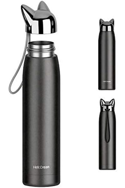 Others Cute Cat Water Bottle, Stainless Steel Insulated Water Bottles Vacuum Travel Coffee Mug for Kid