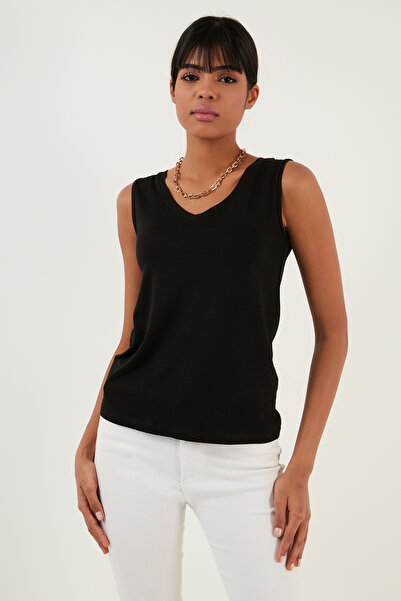 Lela Slim Fit V Yaka Kalın Askılı 2' li Paket Bluz BLUZ 5864384S2