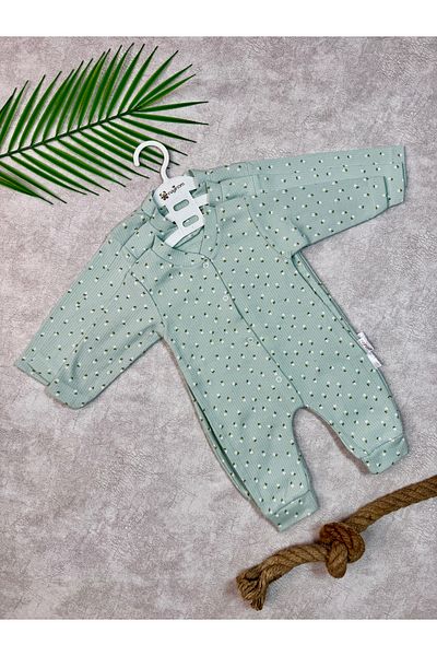 Nayinom Flower Patterned Baby Jumpsuit with Cuffs
