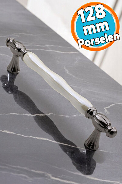 NZB Gerçek Lüks Porselen Mobilya Mutfak Çekmece Dolap Dolabı Kulpu Kulbu (128 MM-12.8 CM) Füme