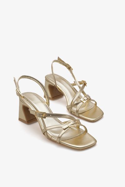 LOJO Women's Buckle Strap Heeled Sandals Novley