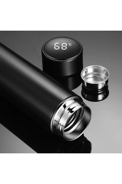 OEM Termos smart cu afisaj digital temperatura, pastrare lichide calde si reci, 500 ml, negru