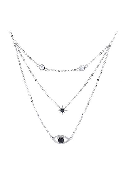 delis Lantisor argint 925, JW1242, model ochisor si steluta, placat cu rodiu