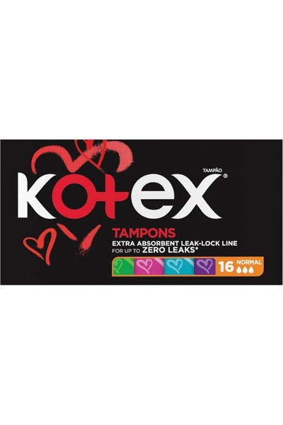 Kotex غطاء حريري، مقاس عادي، 16 سدادة قطنية