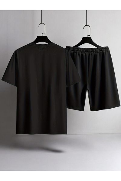 uyguntarz Σετ σορτς μπλουζάκι με στάμπα Unisex Pocket Signature Design