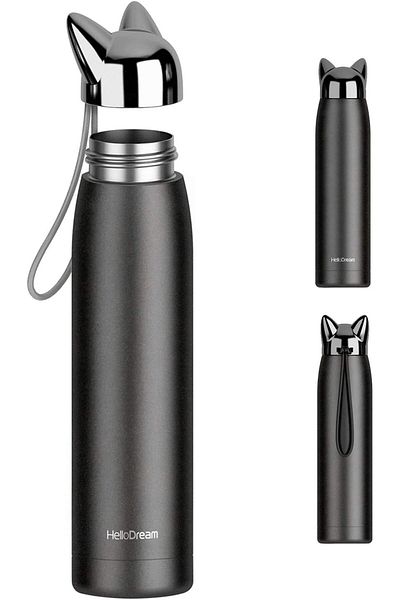 Others Cute Cat Water Bottle, Stainless Steel Insulated Water Bottles Vacuum Travel Coffee Mug for Kid