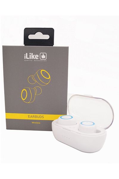 ILİKE ORHİDCS Căști intraauriculare ILike IBE01, wireless, Bluetooth 5.0, IPX4, Extra Bass, carcasă de încărcare, alb/albastru