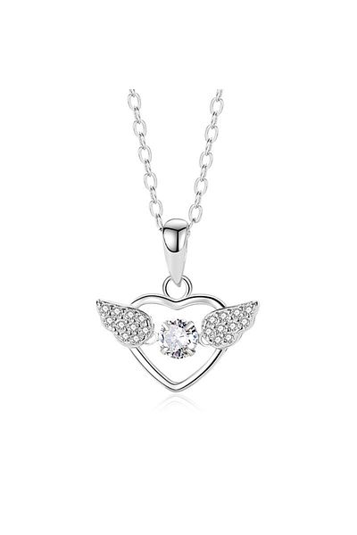 delis Lantisor argint 925, JW558, model inima, placat cu rodiu