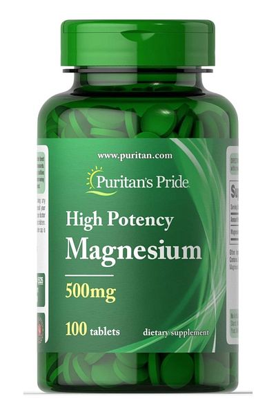 Puritan's Pride High Potency Magnesium Tablets, 500 mg, 100 Count