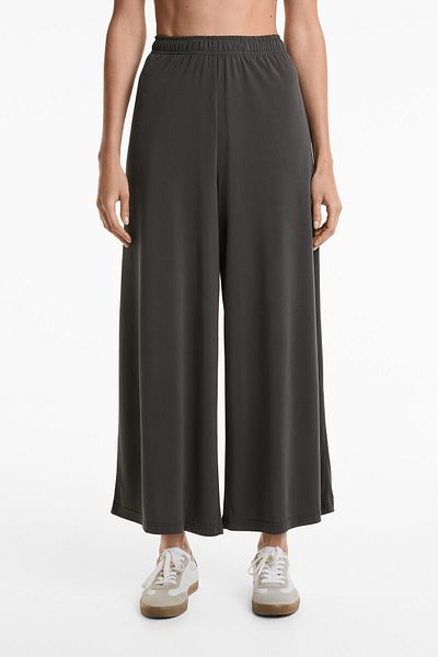 Oysho Wide-leg Floaty Crop Trousers With Modal