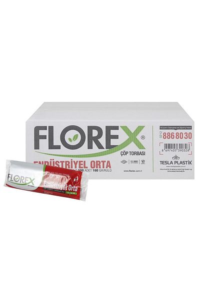 Florex 527 Industrial Garbage Bag Medium Size 55 X 60 cm 20 Pieces X 25 Rolls - Black