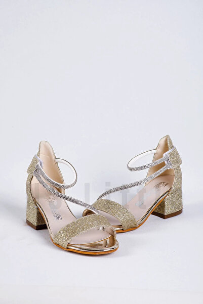 NeSe Shoes Girl's Stone Ankle Velcro Evening Dress Shoes, Girl's Heeled Shoes