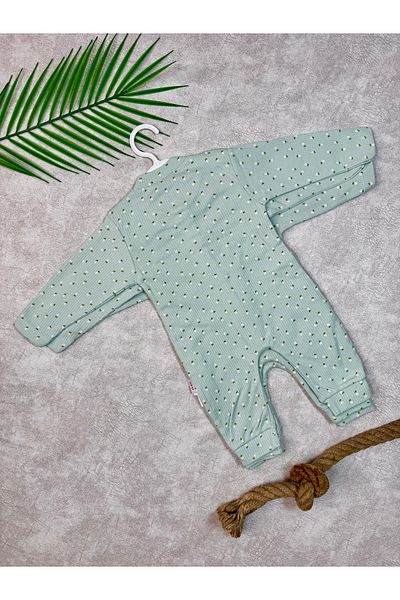 Nayinom Flower Patterned Baby Jumpsuit with Cuffs
