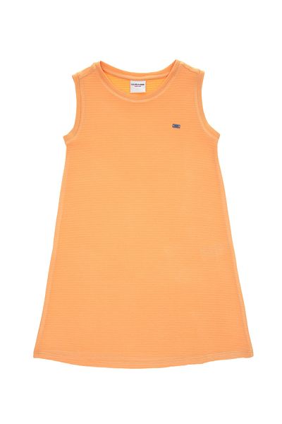 U.S. Polo Assn. Girl's Orange Crew Neck Sleeveless A-Form Basic Knitted Dress 50300648-Vr202