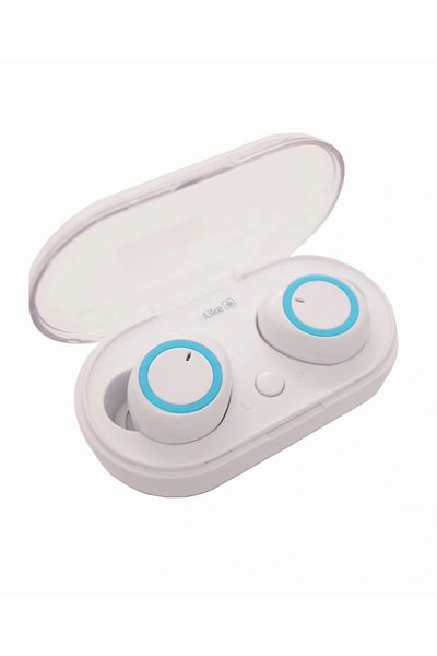 ILİKE ORHİDCS Căști intraauriculare ILike IBE01, wireless, Bluetooth 5.0, IPX4, Extra Bass, carcasă de încărcare, alb/albastru