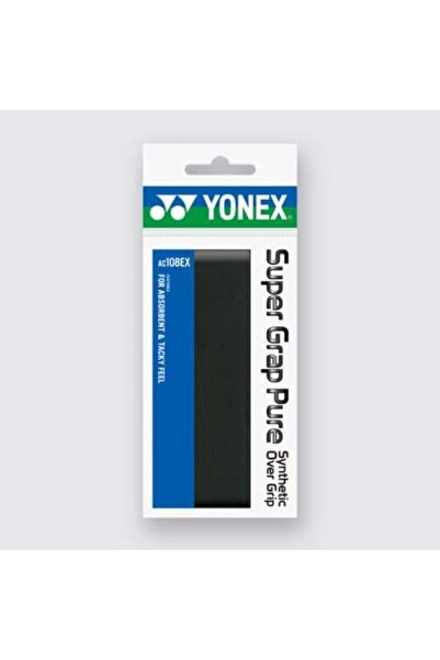 YONEX AC108EX Super Grap Pure Badminton Racquet Grip, Black | Absorbent & Tacky Synthetic Leather Grip