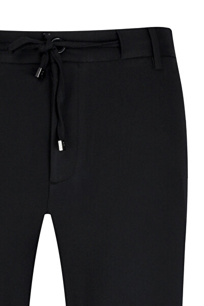 Hatemoğlu Черен панталон Jogger с удобна кройка и странични джобове