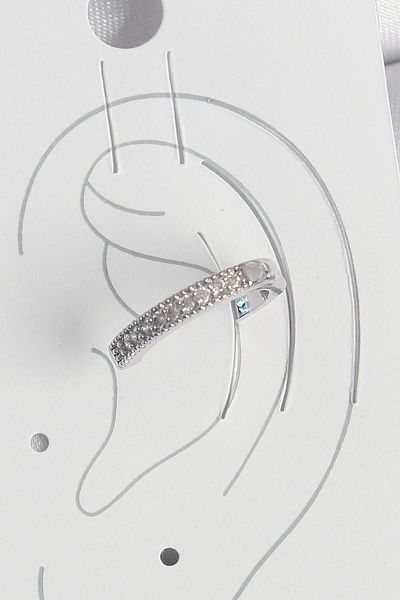 callerrons accessories Brass Silver Color Zircon Stone Women's Cartilage Model Earrings - Ebj250522W34187