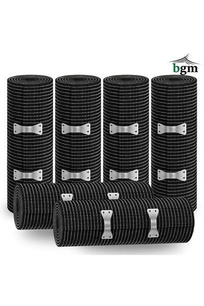 bgm Siyah Elastik Bandaj 20 cm -6 Adet- Yüksek Kalite Esneklik ve Dayanıklılık