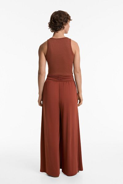 Oysho Extra wide floaty V-cut waist trousers with modal