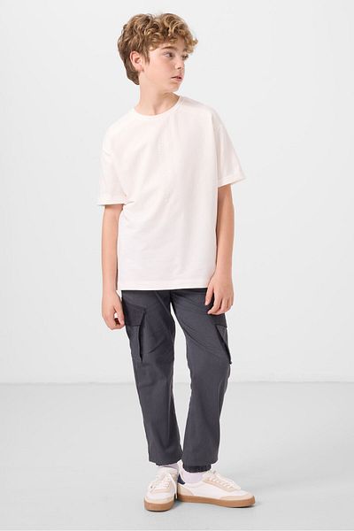 TOMMY LIFE Gray Standard Fit Woven Lightweight Stretchy Chino Boys' Trousers - 11271