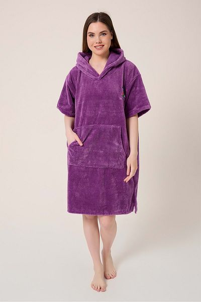 VEVİEN HOME Palm Surf Brodat Adult Surfing Summer Poncho Prosop de plajă cu glugă MOV